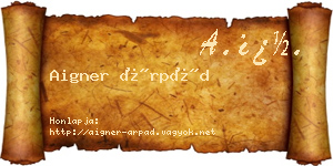 Aigner Árpád névjegykártya
