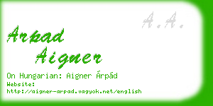 arpad aigner business card