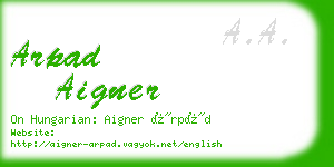 arpad aigner business card